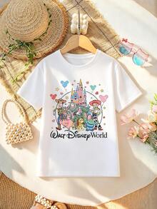 Disney Women's T-Shirt Featuring A Double-Sided Toy Story Alphabet Cartoon Print. Crafted From Soft, Comfortable, And Durable Fabric, This Spring/Summer Women's Crew Neck T-Shirt Is Perfect For Everyday Wear-Shopping, Parties, Travel, Or Gatherings. It Also Makes An Exquisite Gift. - trắng - Xem 2