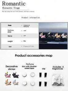 4个车载空调出风口香氛夹式扩散器，配2个桂花香氛固体棉片 - A - 查看 4