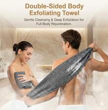 APRICITY Blissal Exfoliating Shower Towel, 2-In-1 Dual-Sided Body Scrubber & Microfiber Scrub Cloth Set, Advanced Exfoliation All Skin Types - 1 - View 8