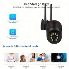Cámara de WiFi para exteriores Full HD 720P - Seguimiento automático, alerta inteligente, visión nocturna a color y audio bidireccional, cámara de vigilancia resistente a la intemperie - A - Ver 3