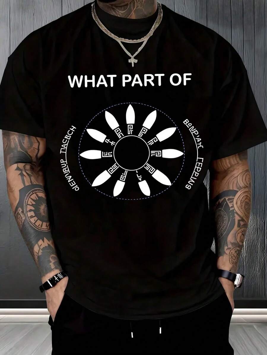 Playera Hombre Símbolos Alienígenas, Geek Ciencia Ficción, Cosplay, Regalo Gamers, Viral 2026,envío nacional,playera de hombre,ropa de hombre,regalos para hombre,regalos para tu novio,oversize hombre. - Negro - Ver 1