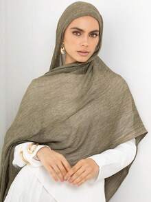 2026 Novo Lenço/Xale Monocromático para Mulheres, Macio, Respirável, Confortável e Amigável à Pele, Minimalista para Uso Diário e Estilo de Rua - Multicolorido - Visão 6