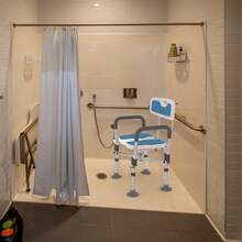 Shower Stool, Shower Chair, Height-Adjustable, Non-Slip Bath Seat With Backrest And Armrests, Bath Stool, Shower Stool For Adults And Seniors, With EVA Pad - B - Xem 9