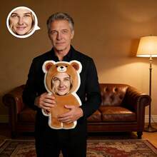 1 Personalized Fun Face Pillow - Customized Photo Double Sided Printing, Customized Face Pillow - Home Style, Ideal Gift For Birthday, Thanksgiving, Christmas - Bear - View 4