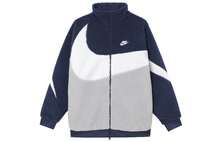Nike Sportswear Reversible Swoosh Mock Neck Zip-Up Fleece Jacket, Blue - Blue - View 15