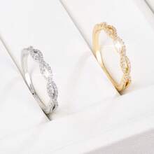 1pc Minimalist Wrapped Design Cubic Zirconia Inlaid Fashion Ring For Women - Multicolor - View 6