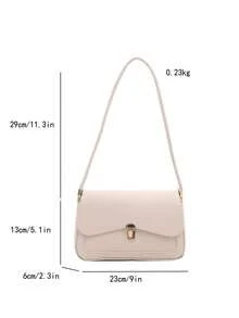 Túi đeo vai bằng da PU cao cấp phong cách tối giản Pháp cổ điển, túi xách thanh lịch, túi đeo chéo đa năng. - trắng - Xem 3