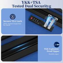 YSTYLE 4-Piece Hardside Luggage Set (12/20/24/28 Inches), With Scratch-Resistant And Impact-Resistant ABS Shells, Spacious Design And Four 360-Degree Spinner Wheels - Blue - View 6