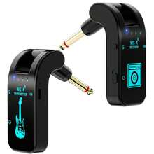 适用于电吉他的40米无线发射器和接收器，可连接乐器至放大器和扬声器，8通道，电池续航时间长达10小时，2.4GHz ISM频段，无需配对，LJX 602040 3.7V 400mAh - 黑色 - 查看 6