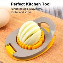 1pc Stainless Steel Egg Slicer, Multifunctional Kitchen Tool, Perfect For Slicing Eggs, Fruits, Etc. - Manual Cutter For Home & Restaurant Use - Multicolor - View 9