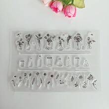 手工制作的DIY剪贴簿印章/封印章,带有透明植物图案,适用于相册、卡片装饰 - 植物 - 查看 7