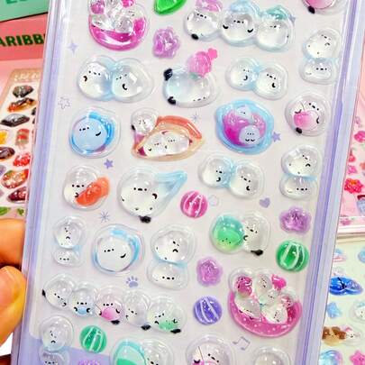 Nhãn dán hoạt hình anime cho trẻ em, nhãn dán nghệ thuật và thủ công có thể tái sử dụng, nhãn dán trang trí tự làm, nhãn dán tương tác cho trẻ em, nhãn dán trang trí hàng ngày, nhãn dán trang trí tiệc.