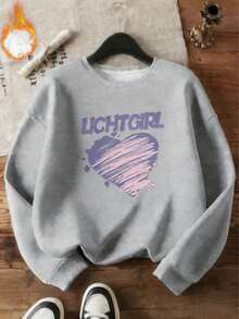 一件Casual休閒可愛衛衣運動學院度假日常居家旅行運動與健身機場穿搭春秋冬季保暖印花時尚適用於多種場合 - 淺灰色 - 查看 10