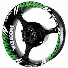Complete Motorcycle Rim Stickers Decals - สีเขียวสะท้อนแสง - ดู 1