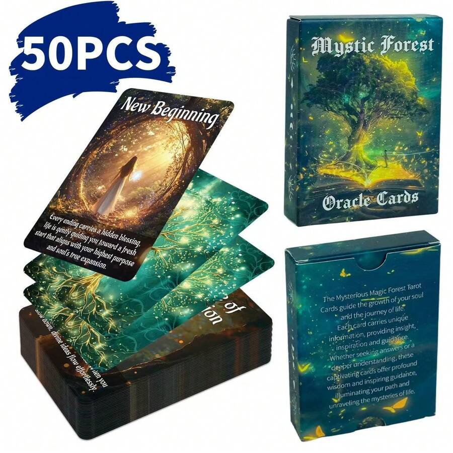 50张/盒森林主题趣味棋盘游戏卡牌，派对休闲娱乐卡牌套装 - 綠色 - 查看 1