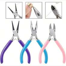 Jewelry Making Plier Kit - Needle Nose Pliers, Chain Nose Pliers, And Flush Cutters - Perfect For DIY Craft, Beading, And Repair-DCFV - 1 chiếc kìm tròn đôi màu tím - Xem 10