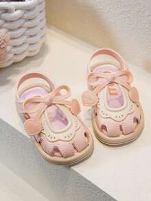 1双儿童时尚百搭女童户外沙滩凉鞋，幼儿婴儿闭趾拖鞋 - 粉色 - 查看 3