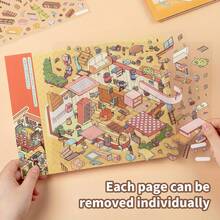 17pcs Large Scene Sticker Set, 9 Material Sheets, 6 Large Scenes, 2 Reference Images, 1 Metal Tweezer, 3D Miniature Scene Stickers, Suitable As Halloween, Easter, Christmas, Mother's Day Gifts - Multiple Styles - View 3