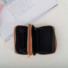 Billetera minimalista de unicolor estilo japonés con gran capacidad, múltiples ranuras para tarjetas, monedero, billetera mini, billetera pequeña, billetera para monedas para mujer, regalo del Día de la Madre, esencial para cruceros, clip para dinero - Multicolor - Ver 3