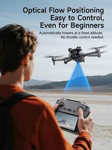 AXNEN Máy bay không người lái GT50 không chổi than nâng cấp năm 2026, được trang bị điều khiển từ xa FPV lớn 4,3 inch, động cơ không chổi than, ống kính kép ổn định hình ảnh điện tử EIS độ nét cao (trên và dưới), pin dung lượng cao bền lâu, với các tính năng như bay lơ lửng bằng cảm biến quang học, chế độ không đầu, chụp ảnh bằng cử chỉ, dễ vận hành ngay cả đối với người mới bắt đầu, là máy bay không người lái chụp ảnh hoàn hảo cho Giáng sinh và các ngày lễ khác. - Nhiều màu - Xem 8