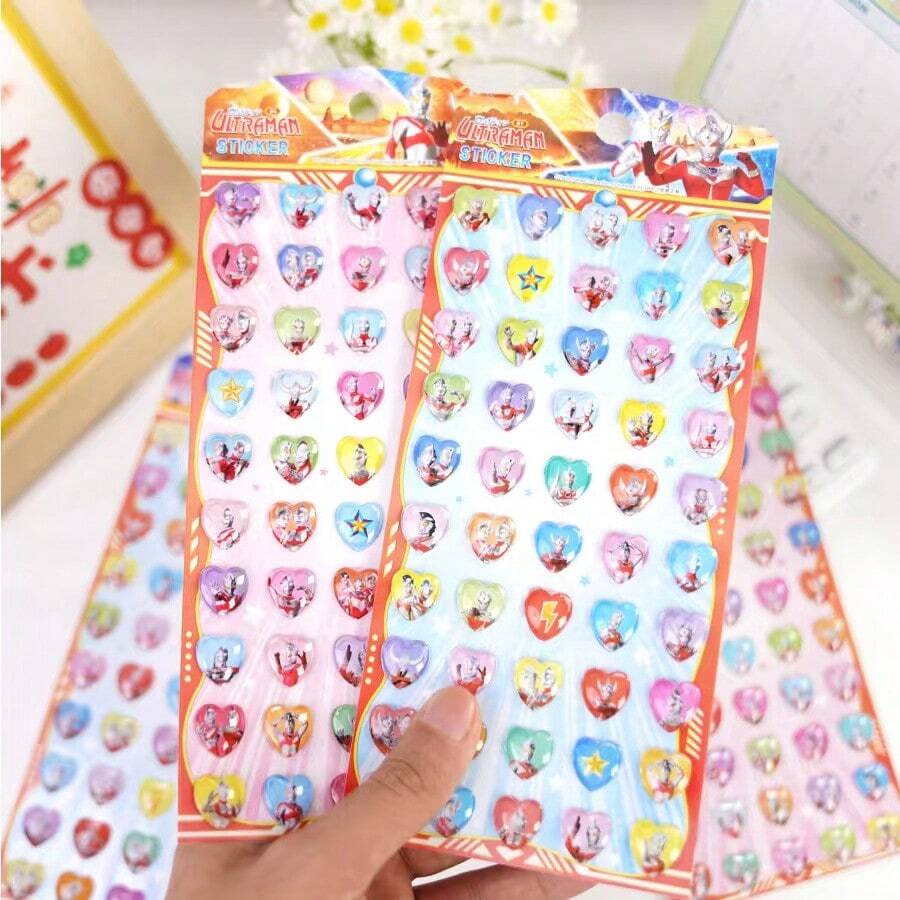 Best-Selling 3D Embossed Heart Sticker, Solid Cartoon Crystal Phone Case Decoration Sticker - Multicolor - View 1