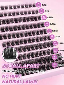 MAANGE 120片CC卷翘猫眼假睫毛 - 单片装，新手友好，DIY睫毛，适合角色扮演、动漫和日常妆容，角色扮演睫毛，睫毛簇，假睫毛，单片假睫毛，仿真睫毛 - 黑色 - 查看 3