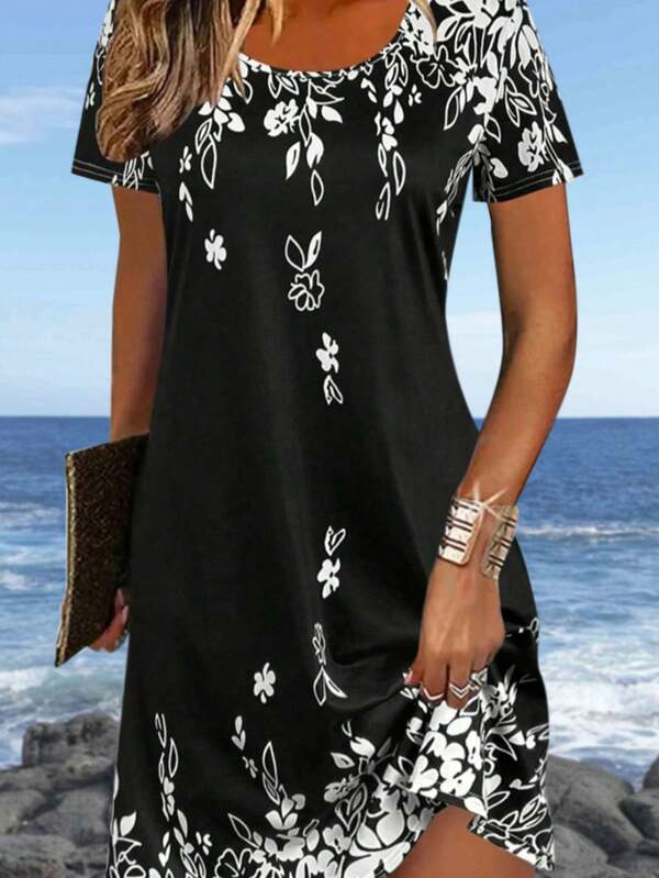 Lightweight, Elegant Women's Casual, Vacation Style Dress, Versatile For Outings, Home, Travel, And Work, Preferred Choice For Spring/Summer Black