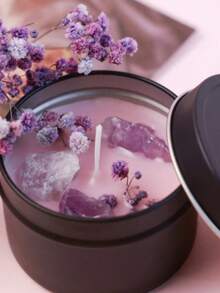 4盎司天然大豆蜡1支装香薰水晶蜡烛，天然石质许愿蜡烛，用于自我关爱和愿望实现，节日礼物 - 均碼 - 查看 5