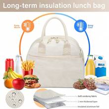 Lunch Box For Women, Insulated Lunch Bag Cute Corduroy Lunchbag Reusable Lunchbox For Work (1 Gre1en White Stripes) - 1greenwhitestripes - Xem 8