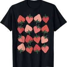 Strawberry Pattern Fruitarian Berry Strawberries Fruit Lover T-Shirt All - Style 18 - View 1