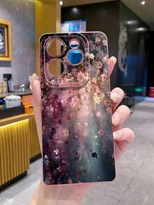 1个粉色樱花舞UV印刷防震手机壳，适用于三星/Galaxy/Infinix/红米/OPPO/VIVO/Realme安卓机型 - 粉色 - 查看 1