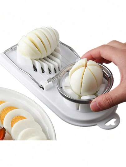 2-In-1 Egg Slicer, Household Egg Cutter, Multi-Functional Salted Egg Cutter, Egg Divider; Egg Cup, European Style Egg Holder, Mini Wine Glass, Creative Small Wine Cup; Egg Storage Box, Outdoor Shockproof Portable Egg Carrier, Travel Egg Tray, Egg Organizer