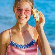 10pcs-Candy Coloured Heathered Glasses With Pentagram Sliced Metal Embellishments Are The Perfect Eyewear Choice For Summer Beach Days, Holiday Parties And Outdoor Activities!, Back To School Valentine Day - 彩色 - 查看 7