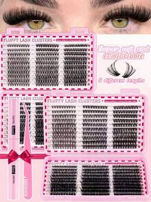 600/620 pièces Ensemble de faux cils D Curl volumineux et épais, diverses combinaisons, longueur 10-16 mm, naturels et doux. L'ensemble comprend de la colle à cils, de l'adhésif, un spray de fixation, des pinces à épiler et une brosse à cils, convient pour les cils clairsemés et les faux cils. Convient pour les voyages, le port quotidien (facile pour les débutants), les mariages, les sorties, les fêtes, les vacances, également idéal comme ensemble de cils de Noël/Halloween/cadeau. - Noir - Voir 13