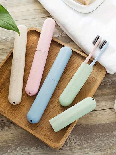 4/2/1pc Random Color Portable Toothbrush Case, Toothbrush Cover, Toothbrush Protector For Outdoor Travel Camping Hygiene