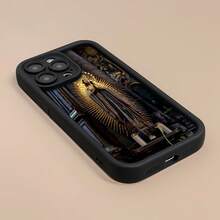 Funda para teléfono con diseño iluminado de figura sagrada compatible con  17,  16 Pro Max,  15 Pro Max,  13 y  12. Regalo elegante y artístico para amantes de la espiritualidad, amigos y familiares. - Negro - Ver 2