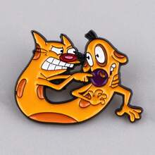 1pc Funny Dog And Cat Brooches For Women Lapel Pins Badge On Backpack Costume - 1pc - 查看 2