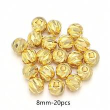 100-20pcs/Pack Copper Textured Round Spacer Beads 3-8mm, Exquisite Bracelet Necklace Jewelry Making Loose Beads, DIY Craft Supplies - Twill Copper Beads - View 13