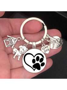可爱街头风狗狗爪印钥匙扣，“我爱我的狗狗”合金钥匙扣，包包/背包挂件，送给狗爸狗妈、宠物爱好者的礼物，情人节汽车装饰，包包挂饰，学院风/哥特风/Y2K风包包配饰，带证件套的挂绳，汽车装饰，包包挂饰 - 彩色 - 查看 4