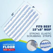 Matthew Microfiber Mop Refills Compatible With Hardwood Floor 'N More, Mop Head Replacement Reusable For Large Surface Compatible With ShMop And All 15 * 8" Flat Mops – 3Pcs Microfiber Mop Pads - 藍色的 - 查看 3