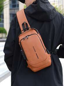 1pc Men's Multi-Functional Convertible Chest Bag | Waterproof USB Charging Crossbody Waist Pack | Fashion Casual Sling Bag For Office Business Teacher Holiday Gift All Seasons - Multicolor - View 13