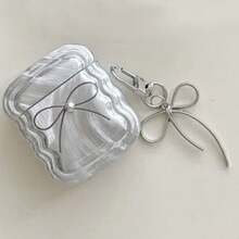 Bow-Knot Design Protective Case Compatible With Apple Bluetooth Earphones, Scratch-Resistant And Shock-Proof Case Compatible With Apple Bluetooth Wave Earphone Charging Case - Clear - View 3