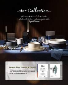Azal Stoneware Dinnerware Sets, 16 Piece Dish Set With Pasta Bowl - White - View 8