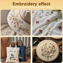 Sunflower Pattern Stick & Stitch Paper 18Pcs Water-Soluble Embroidery Stabilizer For Sewing Newbies - A - View 10