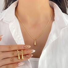 VKME 3件套金属材质水滴项链耳环首饰套装 - XH92825701-02 - 查看 1