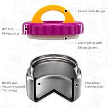 MAISON HUIS 8oz Soup Thermo Wide Mouth Vacuum Insulated Thermo Jar Leak Proof Stainl Steel Food Container For HotandCold Food Lunch Soup For School Travel Purple - Màu tím - Xem 2