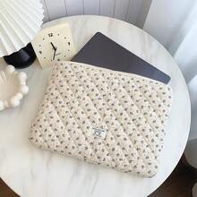 Puffy Laptop Sleeve 13-15.6 Inch Cute Quilted Laptop Protective Case Padded Floral Computer Sleeve For MacBook (A-Blue, 15 Inch) - A-blue - View 10