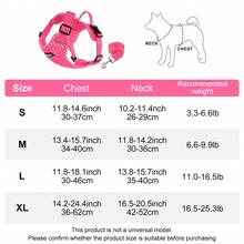 Set de 2 piezas y correa para perros pequeños y gatos grandes, chaqueta ajustable a prueba de escape con tiras reflectantes mejorada, chaleco de malla suave y transpirable para caminar al aire libre - Multicolor - Ver 4