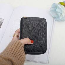 Billetera minimalista de unicolor estilo japonés con gran capacidad, múltiples ranuras para tarjetas, monedero, billetera mini, billetera pequeña, billetera para monedas para mujer, regalo del Día de la Madre, esencial para cruceros, clip para dinero - Multicolor - Ver 4