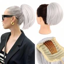 Parrucca con coda di cavallo alta con laccio, coda di cavallo finta in fibra corta, nuovo prodotto per il commercio estero, chignon corto, acconciatura da tutti i giorni - Multicolore - Visualizzare 16